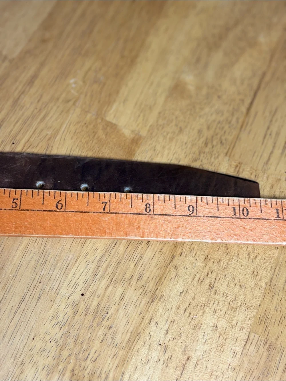 Vintage Distressed Brown Leather O-Ring Belt Genuine Leather